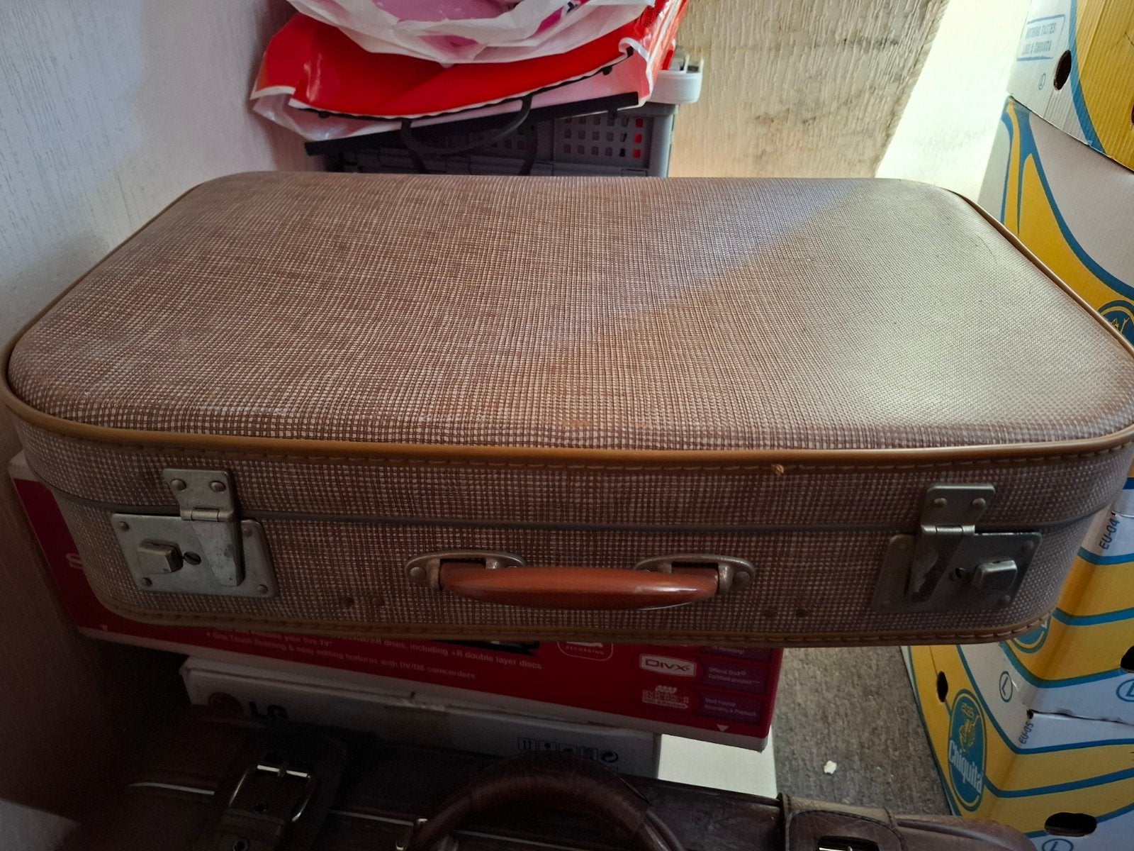 Vintage reiskoffer, Handtassen en Accessoires, Koffers, Ophalen, Overige materialen, Gebruikt, 50 tot 60 cm