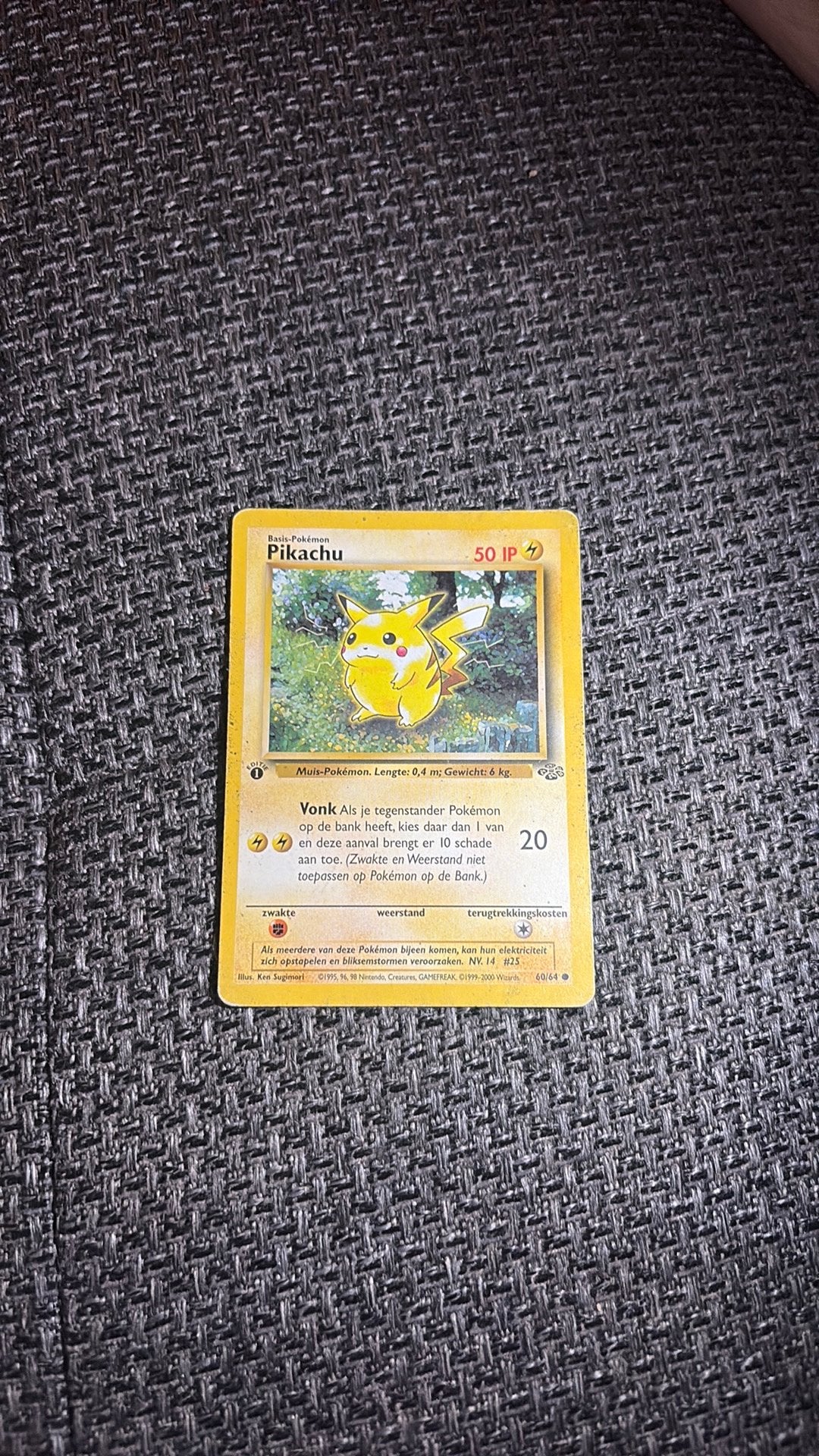 pokemon kaart pikachu 60/64, Ophalen, Zo goed als nieuw