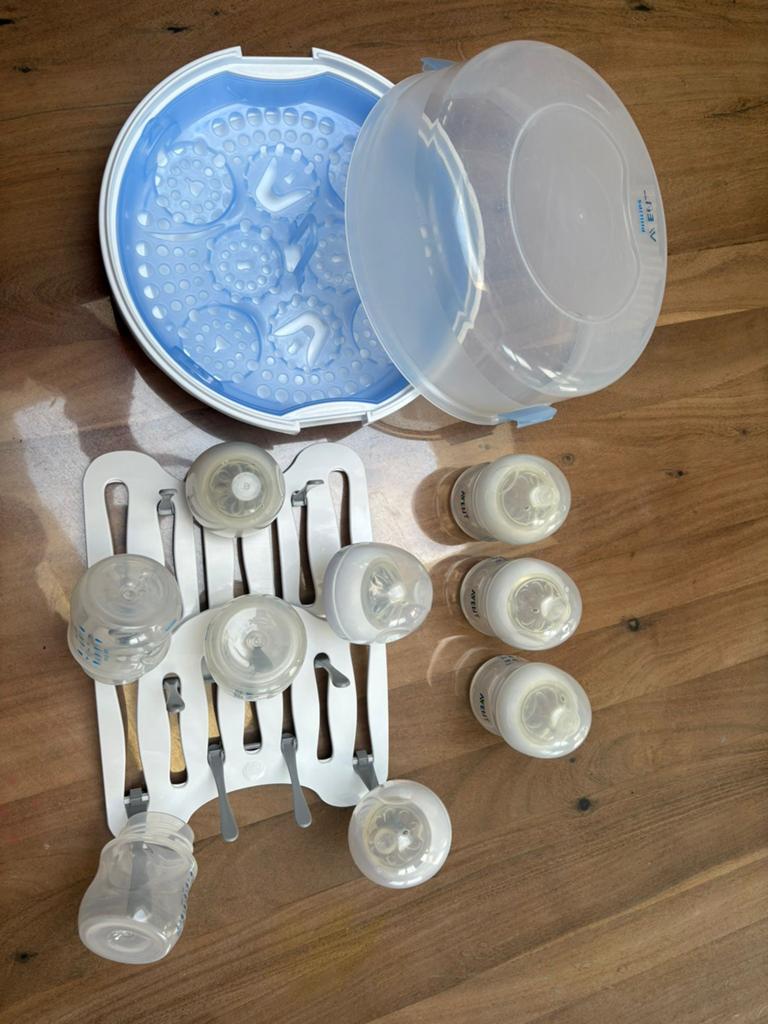 Starterset babyflesjes, droogrek en sterilisator Avent, Kinderen en Baby's, Ophalen, Gebruikt, Sterilisator