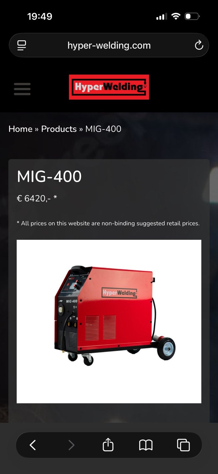 hyper welding mig 400 synergic, Enlèvement, Neuf