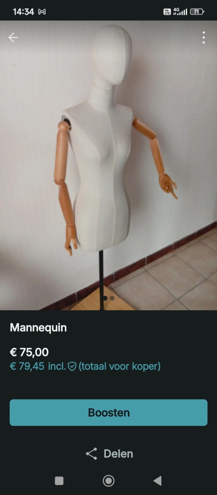 Mannequin, Ophalen, Tuinenarduin@gmail.com, Paspop, Zo goed als nieuw