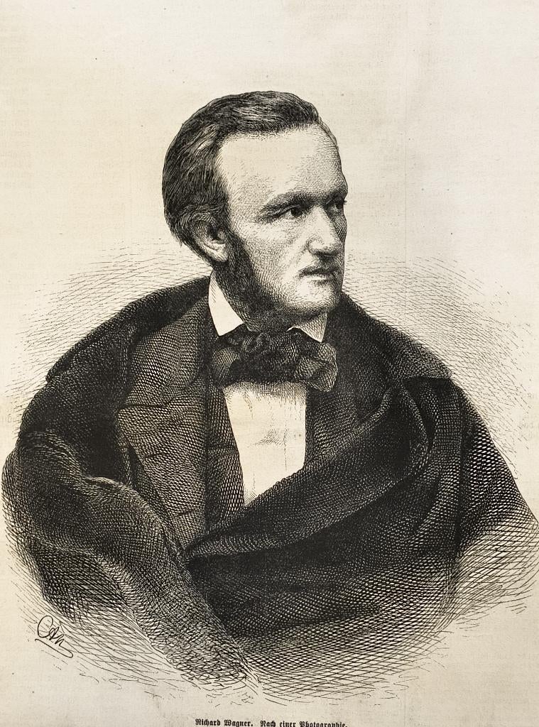 portret van de componist Richard Wagner (1813–1883), Antiek en Kunst, Ophalen of Verzenden