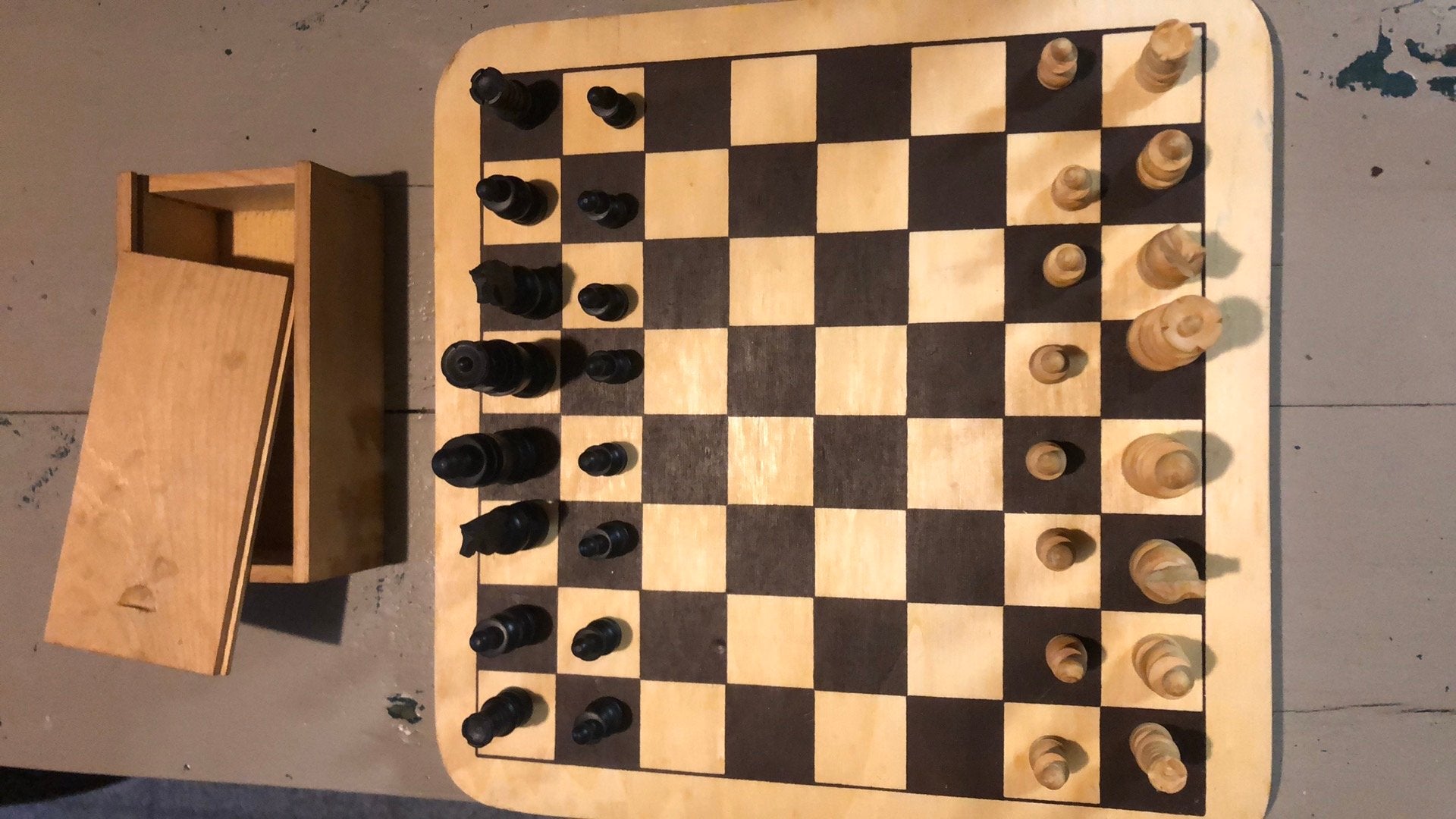 Houten schaakbord (29 op 29 cm ), Een of twee spelers, Ophalen, Gebruikt