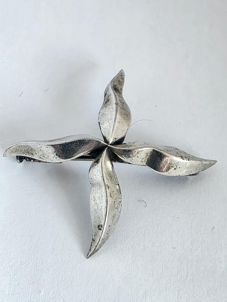 Mauboussin vintage zilveren broche jaren 1960-1970, Bijoux, Sacs & Beauté, Enlèvement ou Envoi, Argent, Broche