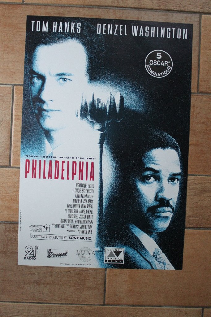 filmaffiche Philadelphia 1993 Tom Hanks filmposter, Collections, Posters & Affiches, Enlèvement ou Envoi, Rectangulaire vertical