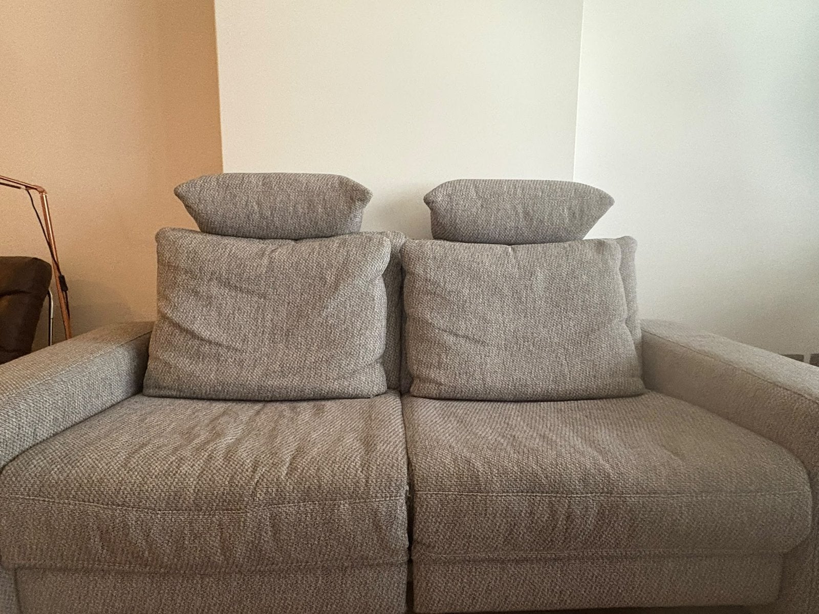 Zetel met elektrische relax, Ophalen, Tweepersoons, Zo goed als nieuw, Rechte bank