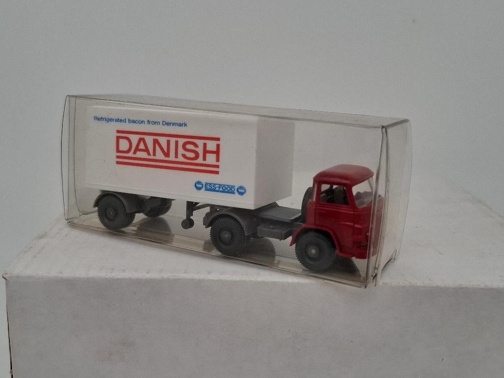 MAN 415 Danish Food koelcontainer - Wiking 1/87, Verzenden, Zo goed als nieuw, Bus of Vrachtwagen, Wiking