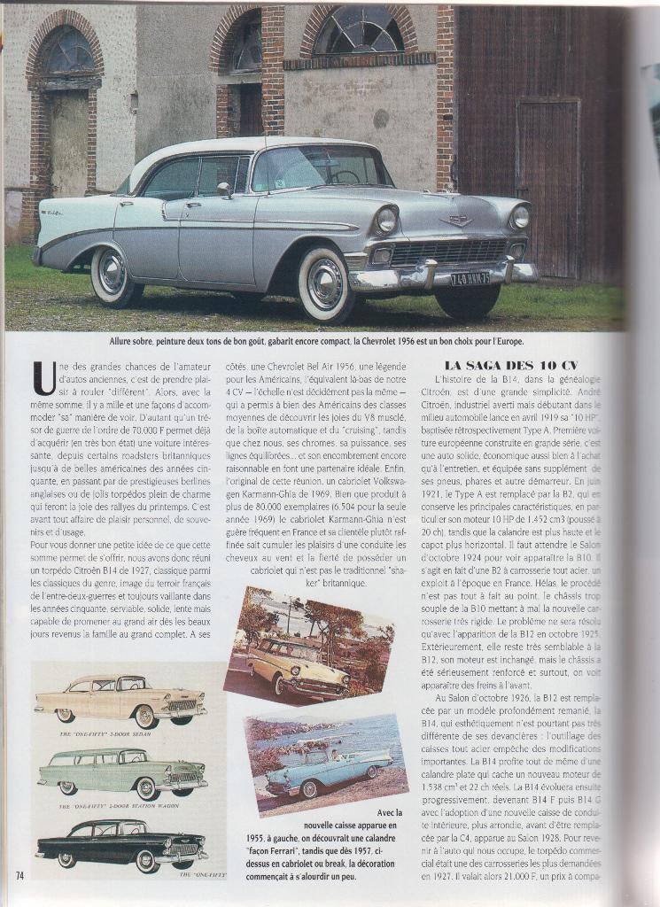 1956 Chevrolet Bel Air voiture de collection, Livres, Envoi, Chevrolet