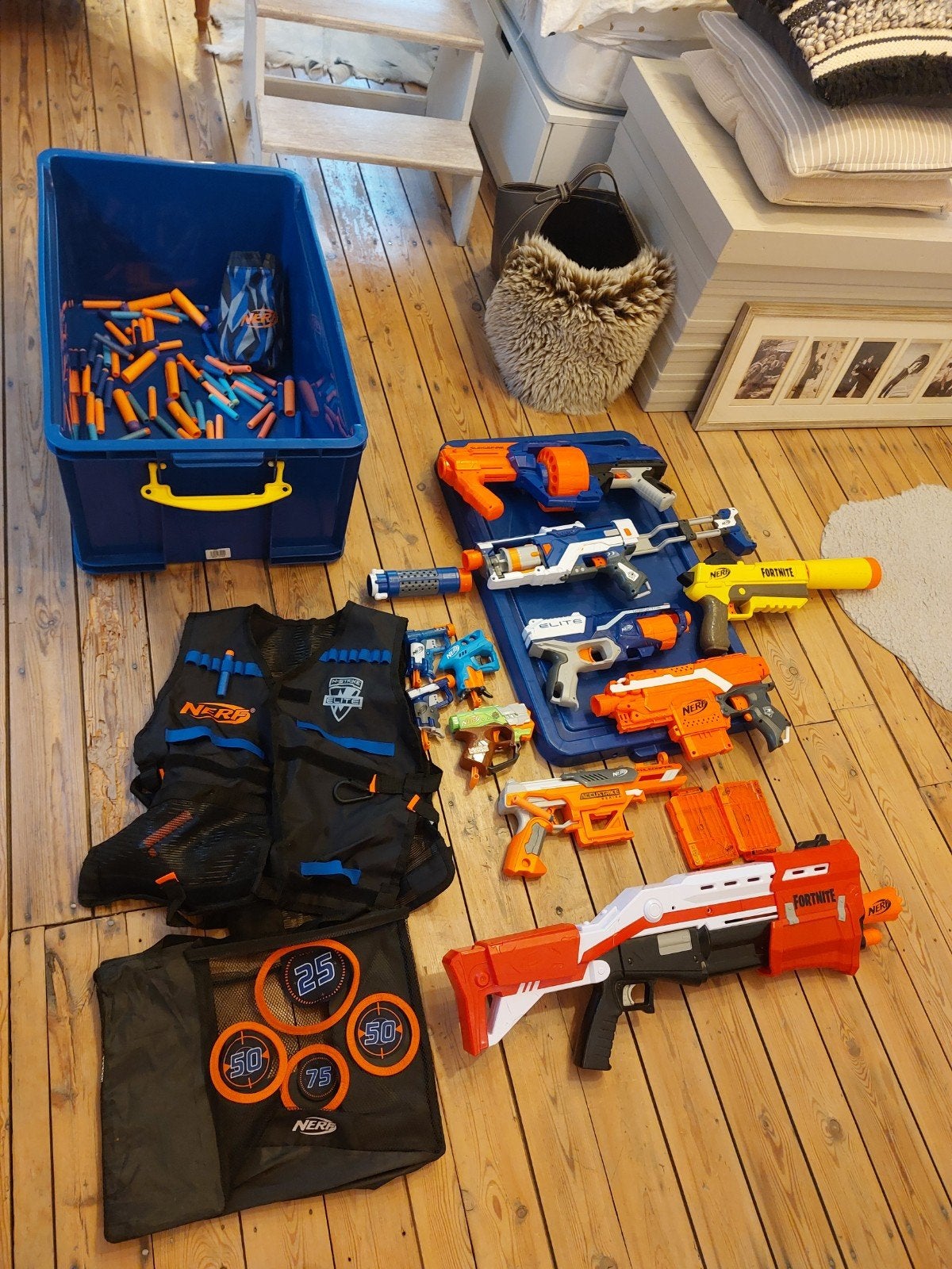 Collectie nerf guns, Ophalen