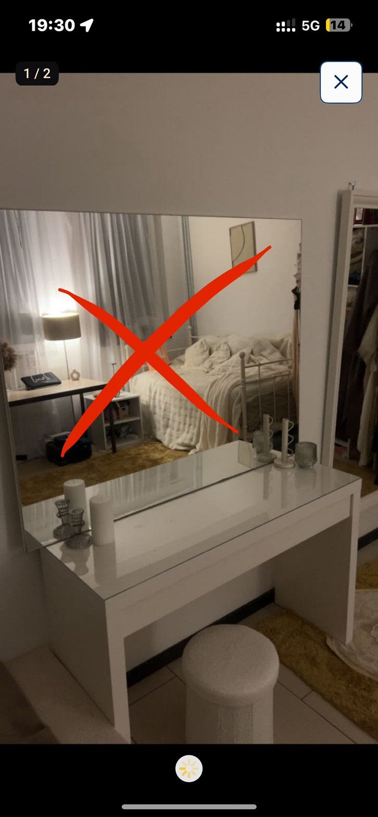 Coiffeuse Ikéa + tabouret, Maison & Meubles, Tables | Coiffeuses, Utilisé, Moins de 100 cm, 100 à 150 cm, Verre, Enlèvement
