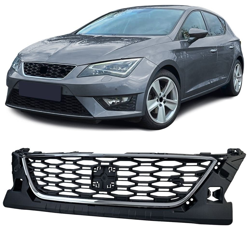 Sport Grill Voor Seat Leon FR 5F Honingraat Chrome, Verzenden