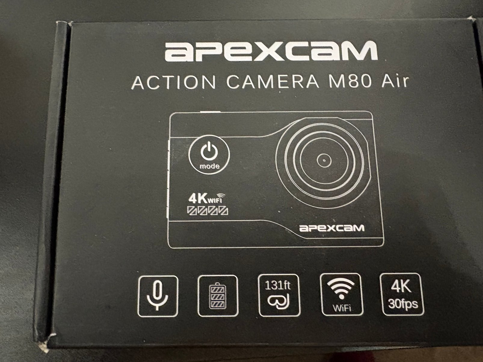 Caméra Sport APEXCAM M80 Air 4K Wi‑Fi, Enlèvement, Neuf
