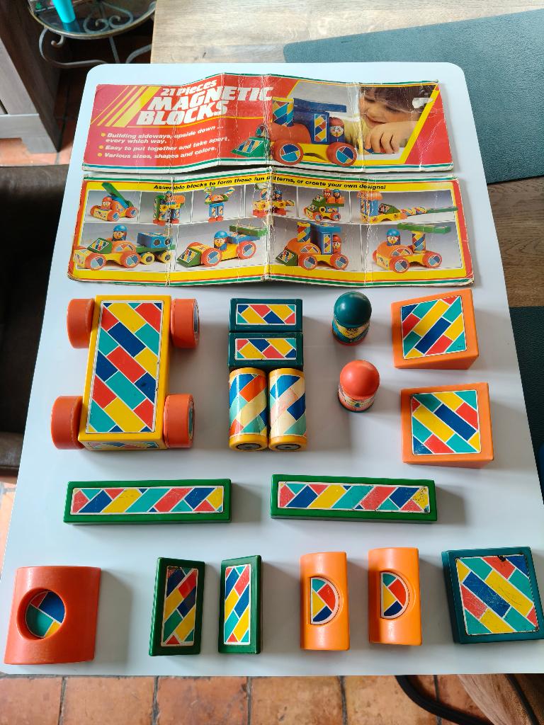 vintage Hilco Magnetic Blocks zeer oud magnetisch speelgoed, Ophalen of Verzenden, Gebruikt