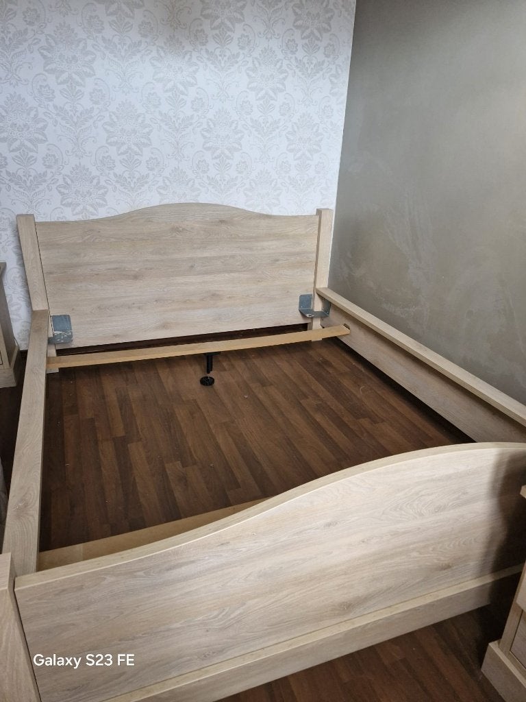 Volledige slaapkamer 6 items, Huis en Inrichting, Ophalen, Beige, Tweepersoons, Zo goed als nieuw