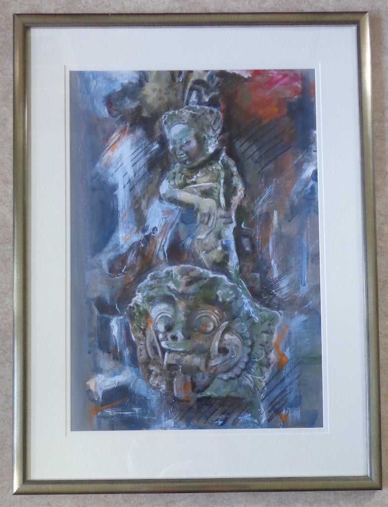 LOUIS NAGELKERKE / BEELDENGROEP / OLIEVERF / 104x78cm/ KADER, Antiek en Kunst, Kunst | Schilderijen | Modern, Ophalen, Glas, Gesigneerd