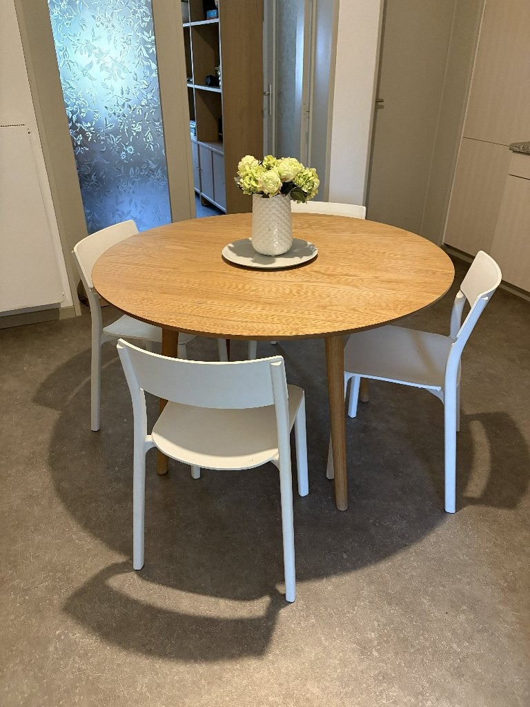 Ronde eettafel Ø120, eik naturel, Maison & Meubles, Tables | Tables à manger, Utilisé, 100 à 150 cm, 100 à 150 cm, Quatre personnes