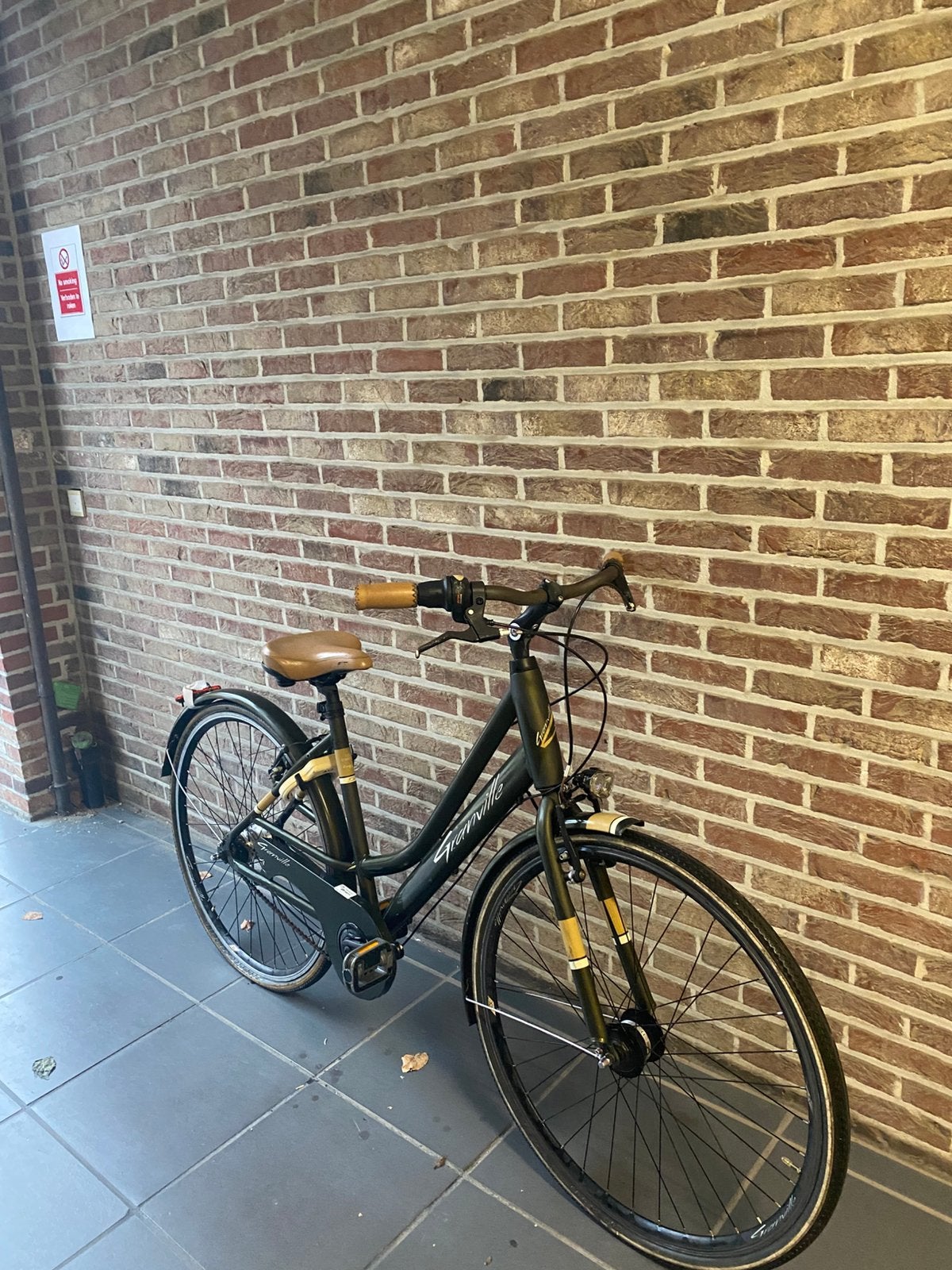Granville stadsfiets – retro stijl – groen/bruin, Ophalen, Zo goed als nieuw