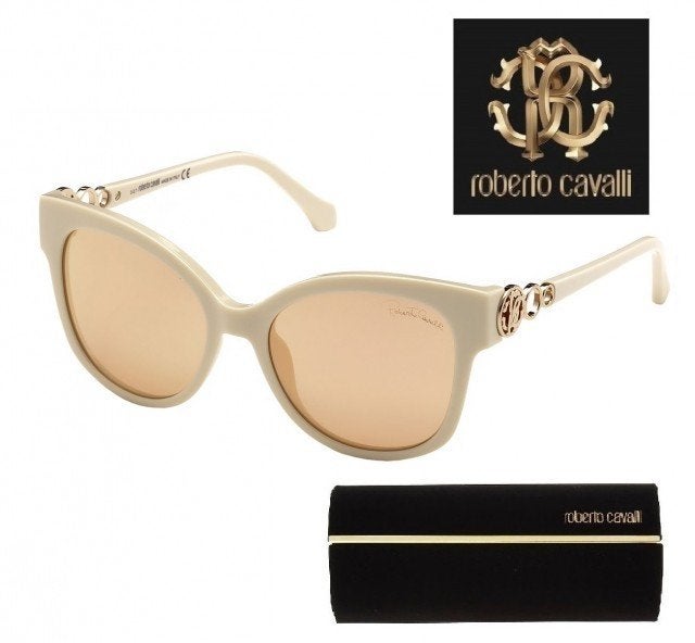 NIEUWE Roberto Cavalli dames zonnebril RC1080 damesbril, Overige merken, Zonnebril, Beige, Nieuw