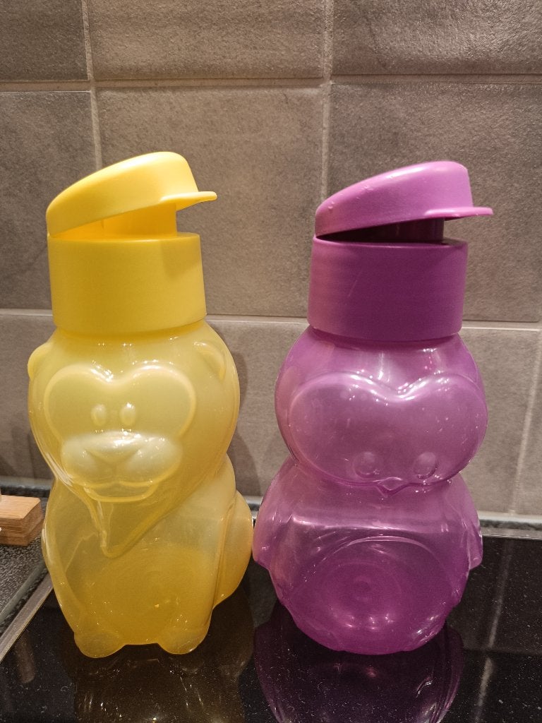 Tupperware ecoflesjes dieren 350ml, Huis en Inrichting, Ophalen of Verzenden, Zo goed als nieuw, Drinkfles, Lekvrij