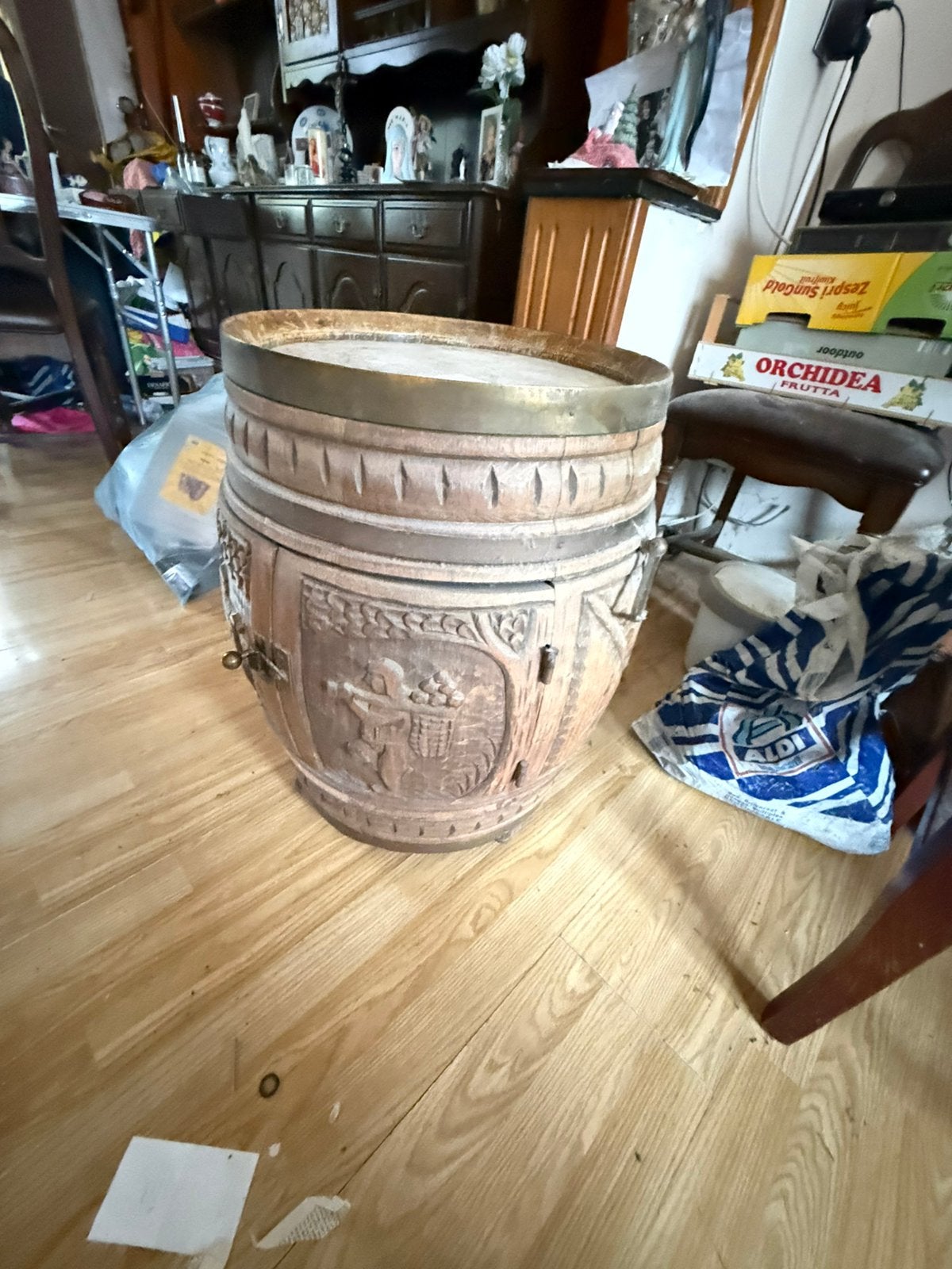 Oude houten ton/ meubel, Ophalen of Verzenden, Zo goed als nieuw