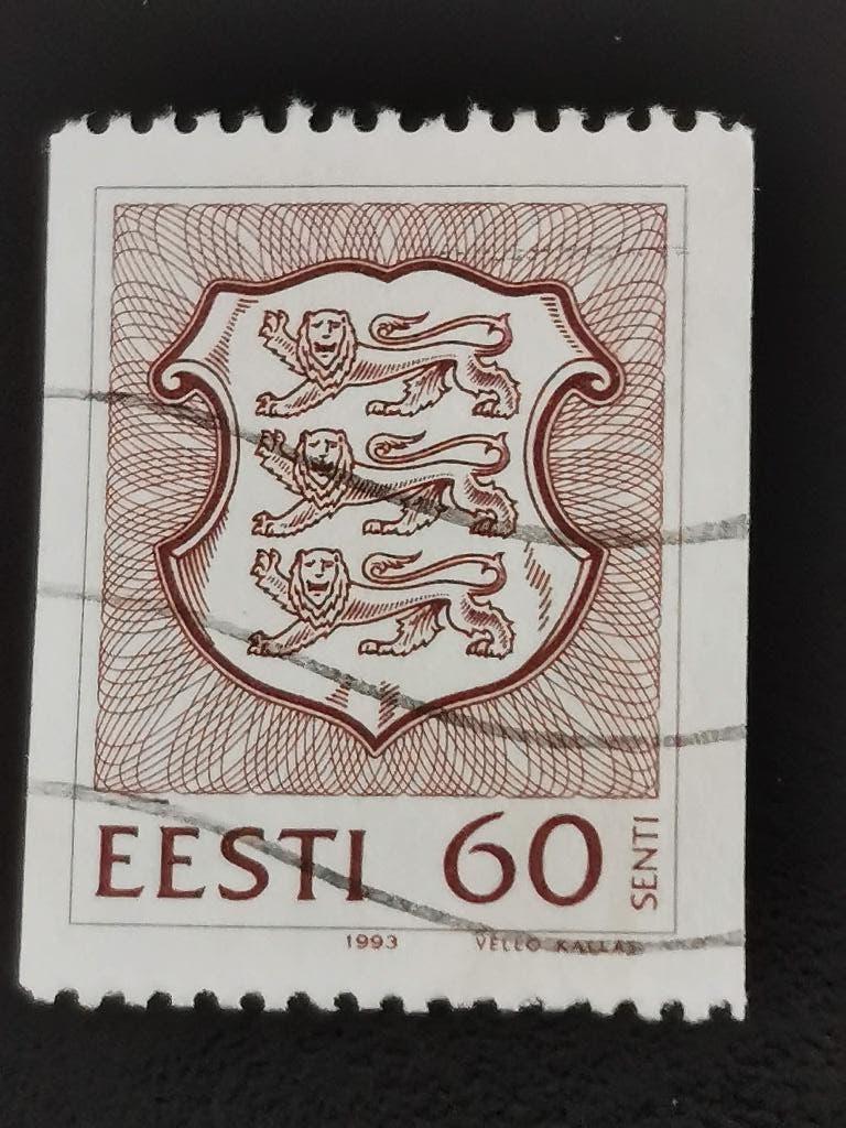Estonie 1993 - Armoiries de l'État - timbre de roulette, Envoi, Autres pays, Affranchi