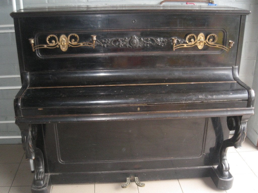 Mooie antieken wandpiano, Ophalen of Verzenden, Gebruikt