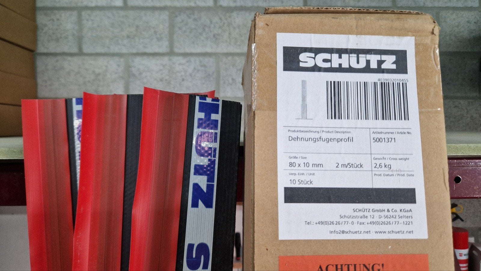Schutz uitzetvoeg 80x10mm, 2m lang, Ophalen