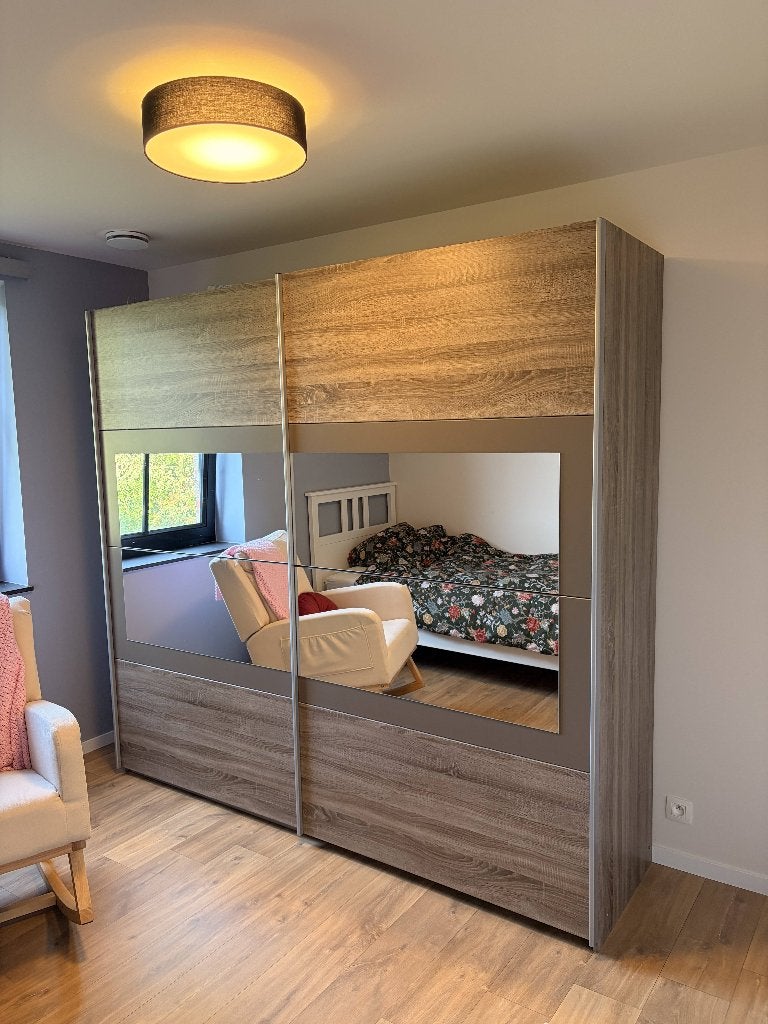 Ruime kleerkast - 225b x 210h x 55d, 200 cm ou plus, Avec tablette(s), Modern / landelijk, Enlèvement