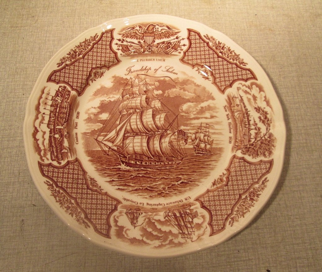 Prachtig Bord - Fair Winds Friendship of Salem - 27cm, Antiek en Kunst, Ophalen of Verzenden