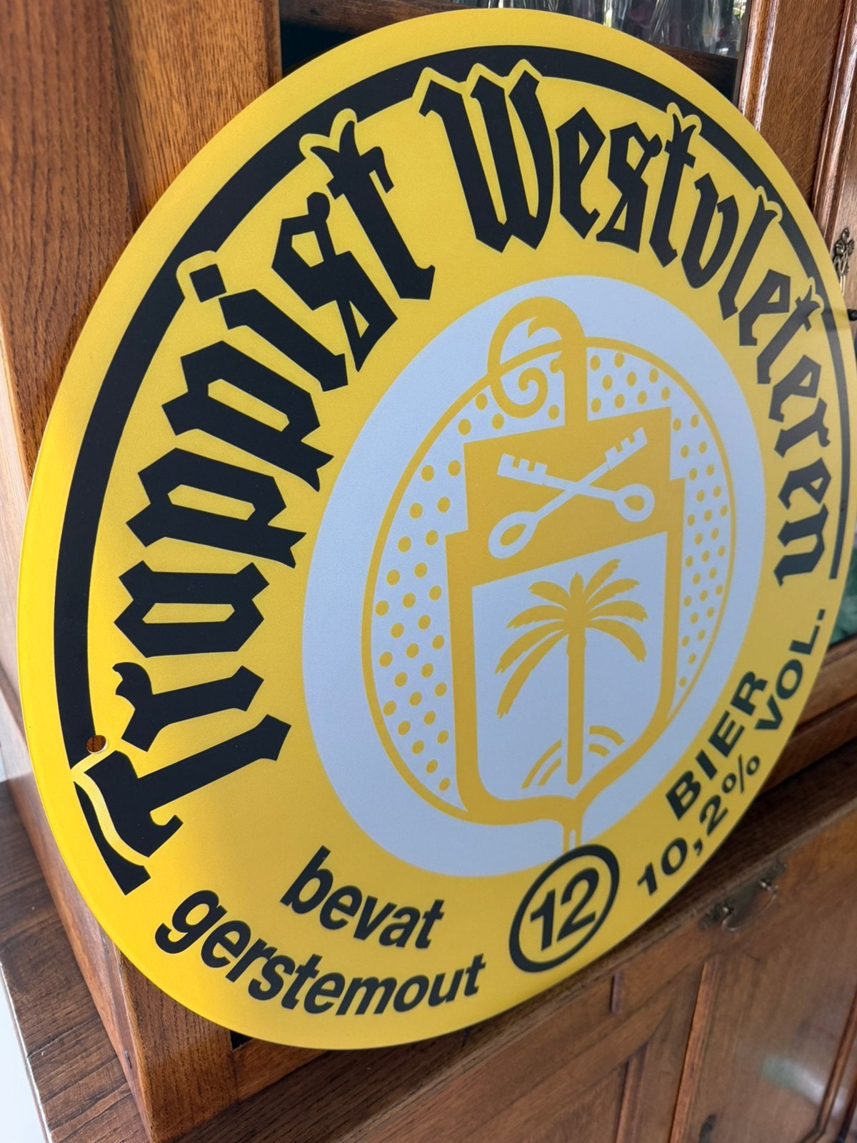 Grand panneau acrylique Westvleteren - 60 cm vintage mancave, Enlèvement ou Envoi, Neuf, Panneau, Plaque ou Plaquette publicitaire