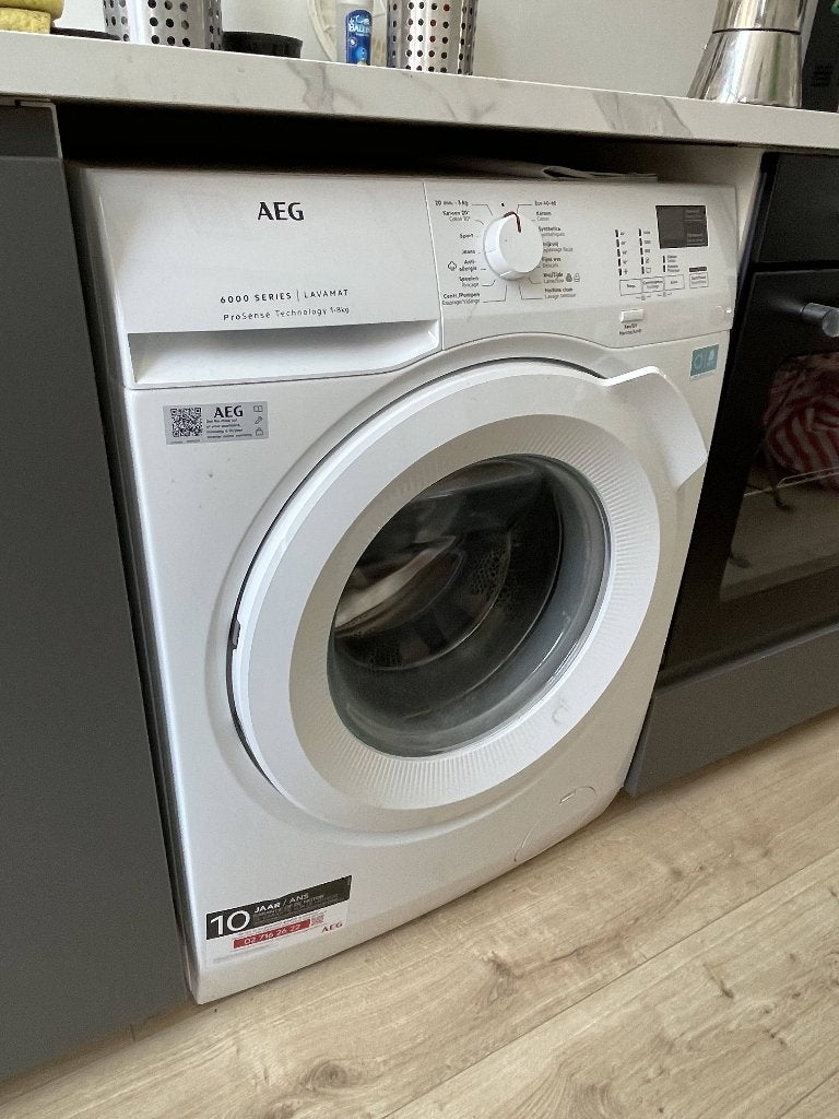 AEG 8kg wasmachine, Ophalen, Minder dan 85 cm, Energieklasse A of zuiniger, Zo goed als nieuw