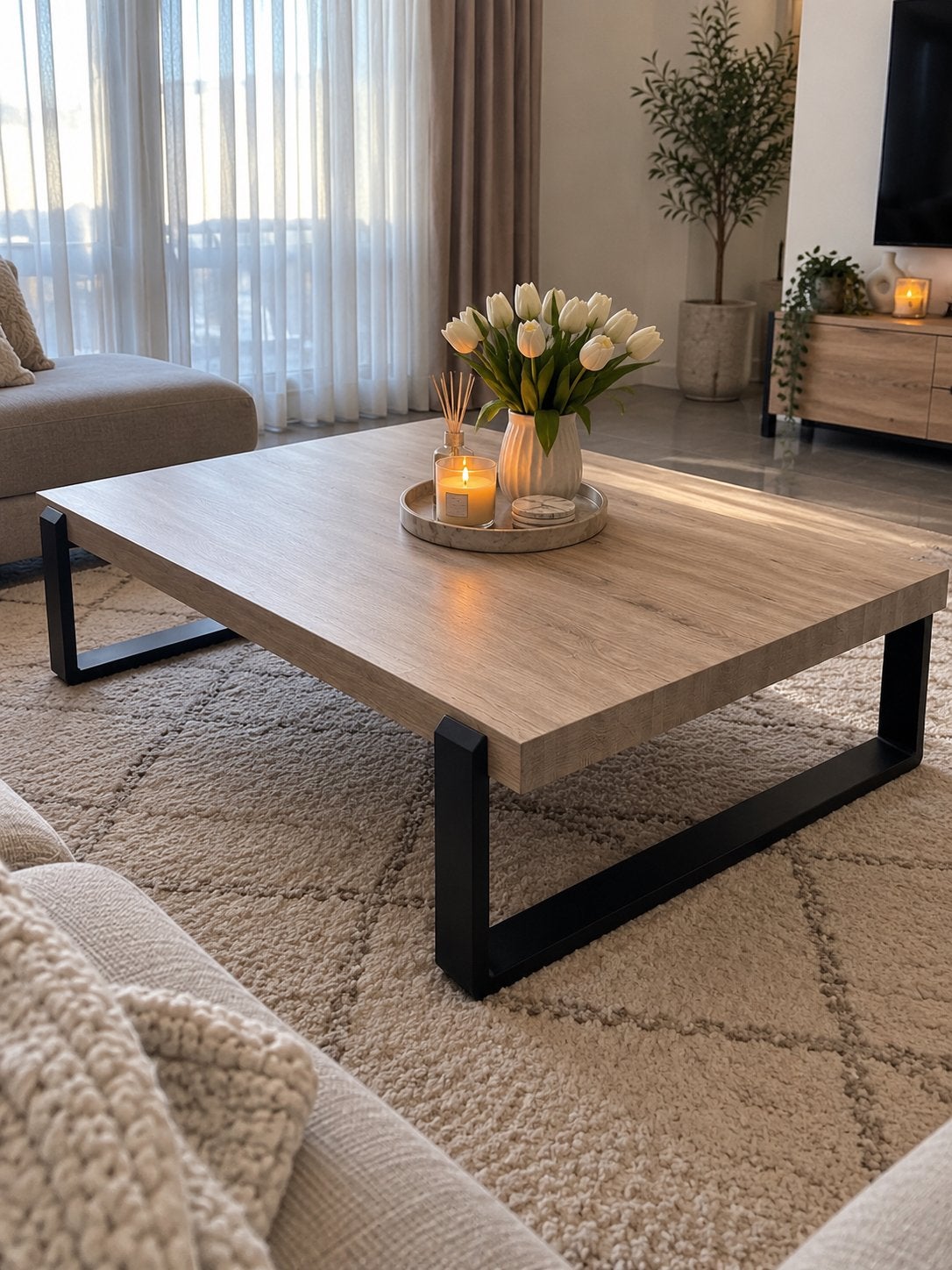 table basse, Maison & Meubles, Enlèvement ou Envoi, Comme neuf, Chêne