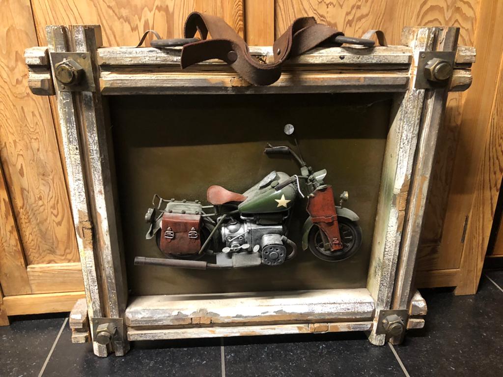 Wanddecoratie met metalen motorfiets, Huis en Inrichting, Woonaccessoires | Wanddecoraties, Ophalen