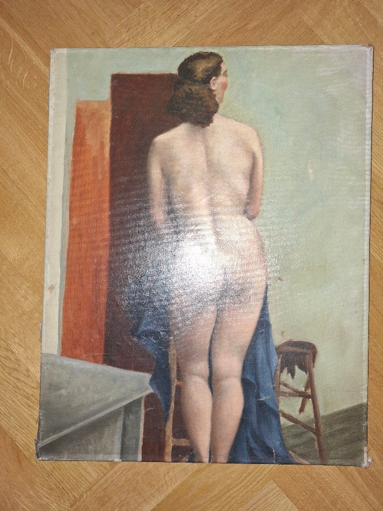 Emile Baes Peinture à l'huile sur toile Taille, Enlèvement, Signé, Peinture à l'huile, Toile