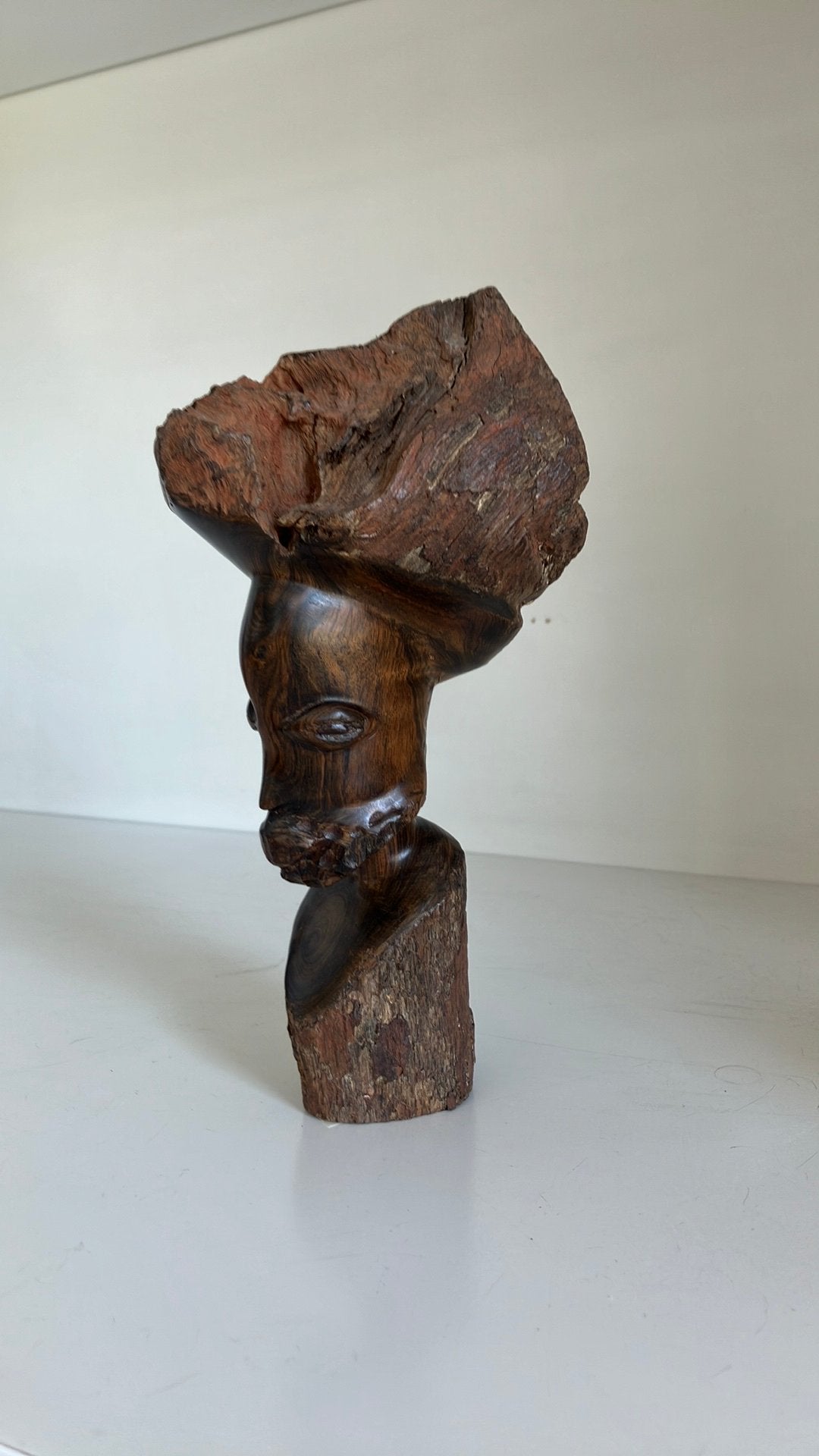 Houten beeldje van vrouw Botswana 19 cm, Ophalen of Verzenden, Afrika, Buste, Vrouw