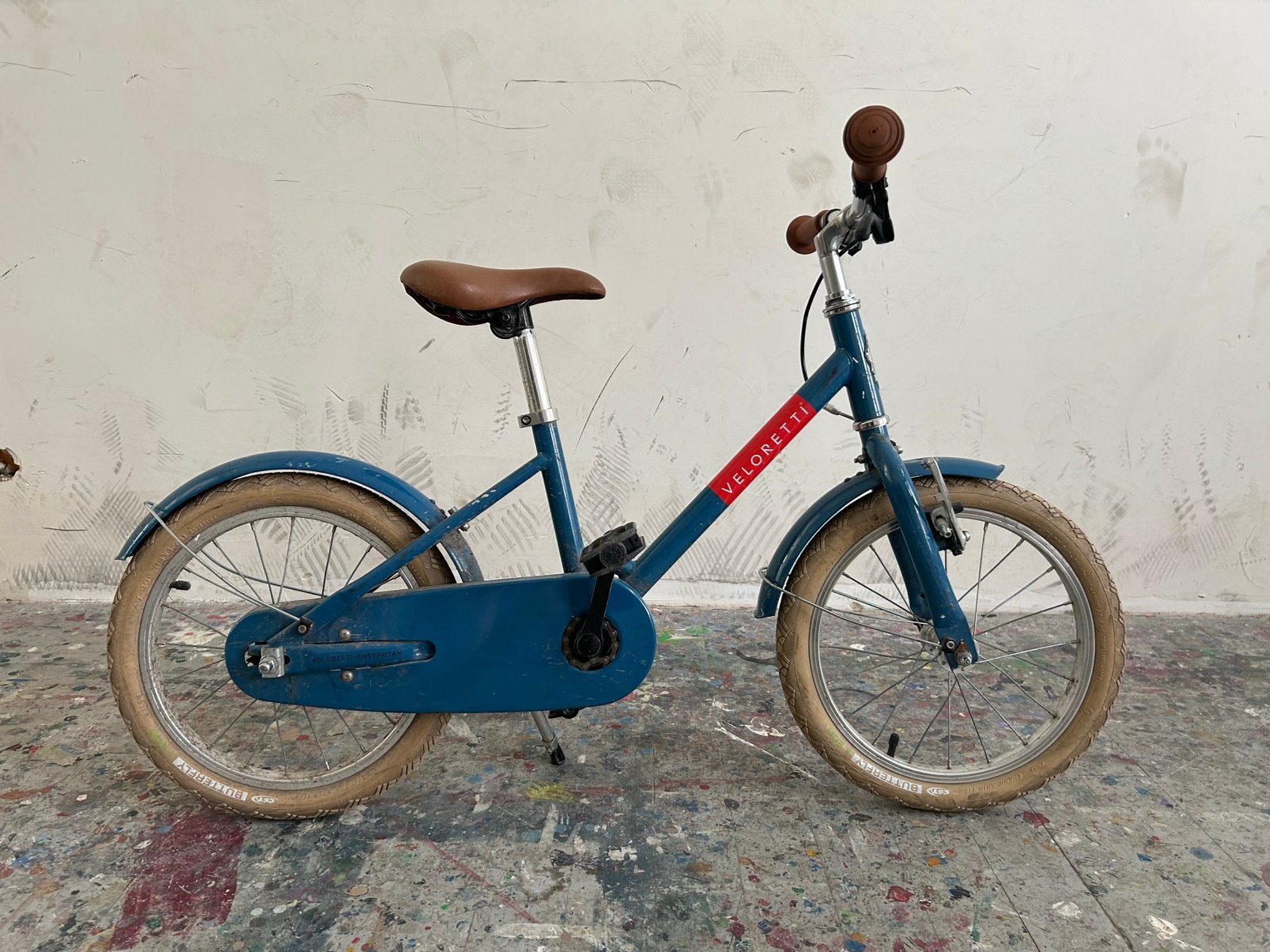 Blauw 16inch veloretti fiets., Ophalen, Gebruikt, Terugtraprem, 16 tot 20 inch
