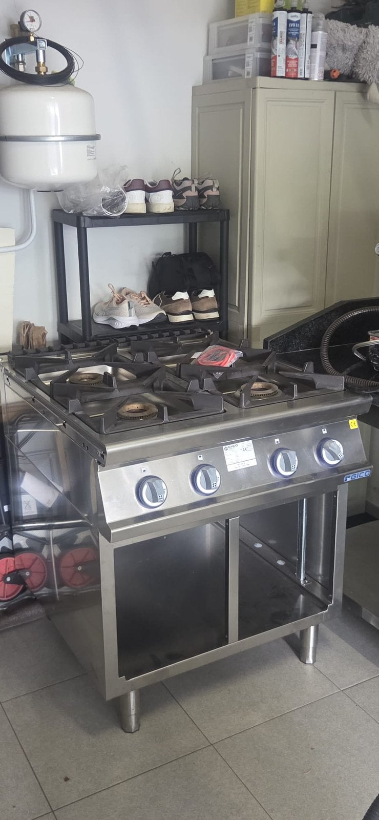 Professioneel horeca gasfornuis GICO – 4 pits – RVS, Ophalen, Fornuis, Frituur en Grillen