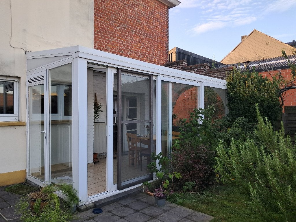 Witte aluminium veranda (gratis), Ophalen, Gebruikt, Veranda