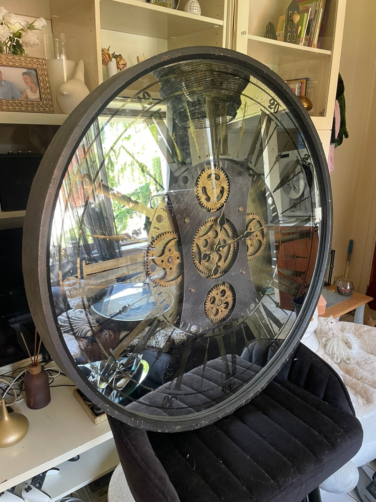 Horloge geante, style moderne/faux ancien, avec engrenages, Enlèvement ou Envoi, Comme neuf