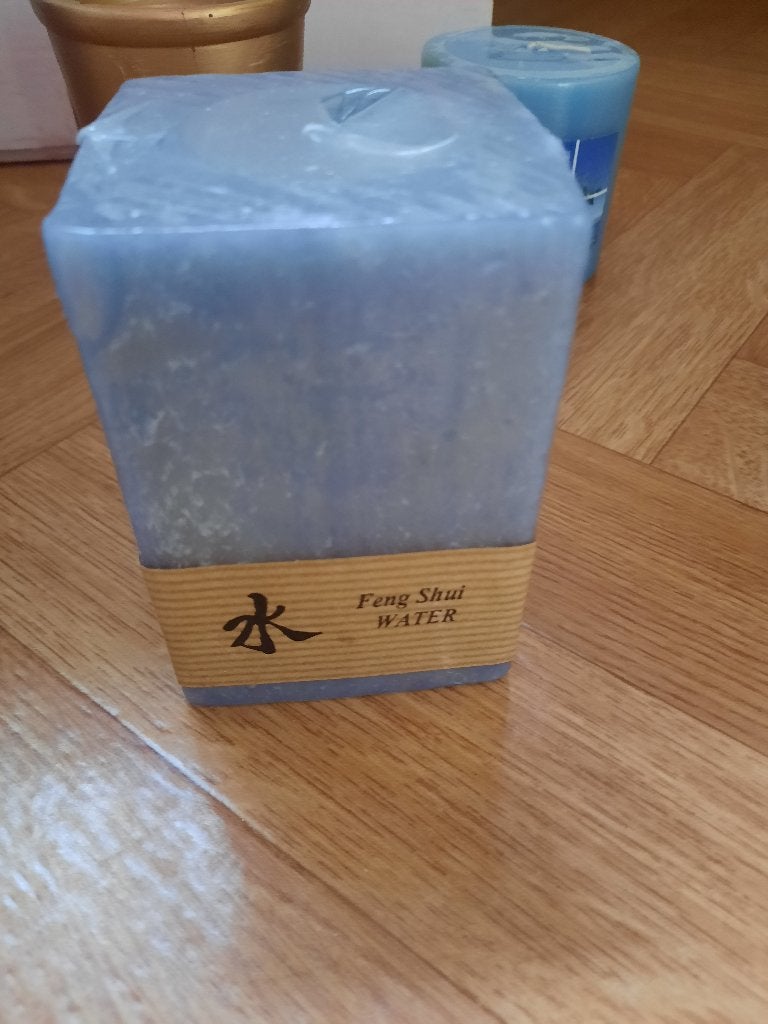vierkante blauwe kaars nieuw Feng Chui Water, Huis en Inrichting, Woonaccessoires | Kandelaars en Kaarsen, Ophalen of Verzenden