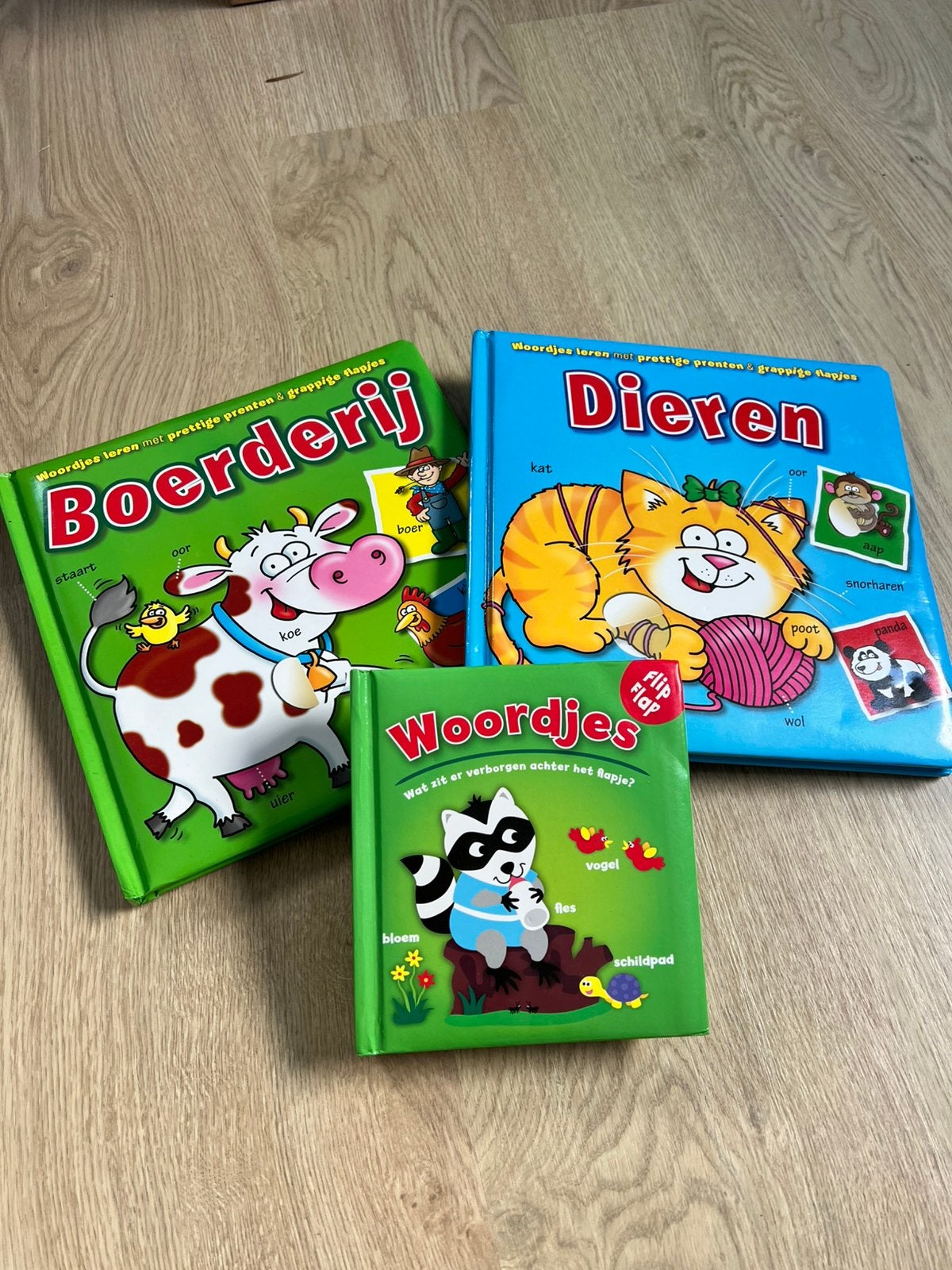 Set van 3 interactieve prentenboeken met flapjes, Boeken, Ophalen of Verzenden, Zo goed als nieuw, Prentenboek