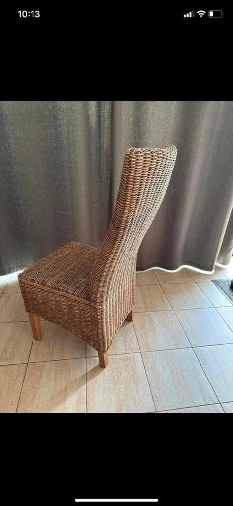 6 rieten stoelen, Ophalen, Zo goed als nieuw