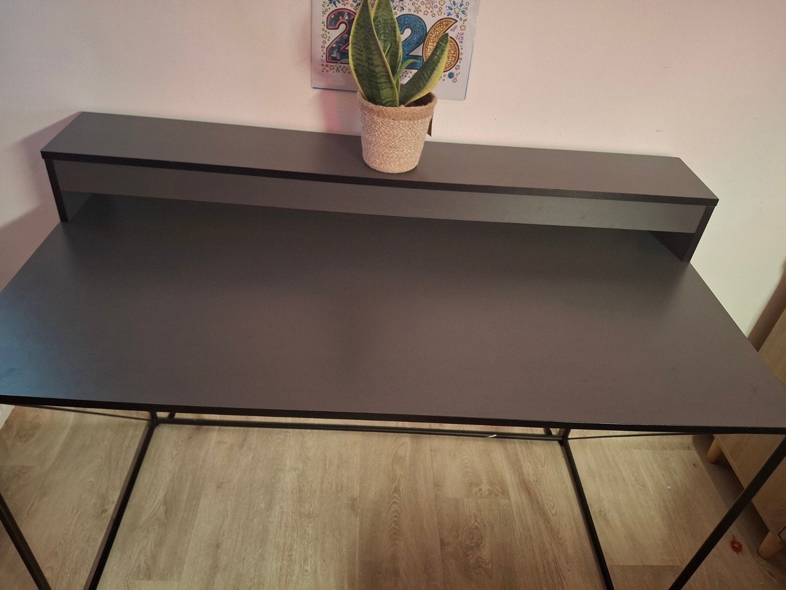 Walter Alsapan industrieel bureau, zwart metaal en MDF, Ophalen