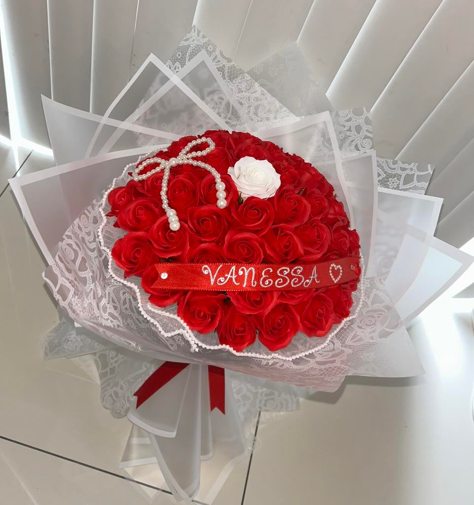 Bouquet personnalisé, Ophalen of Verzenden, Zo goed als nieuw, Boeket, Roze