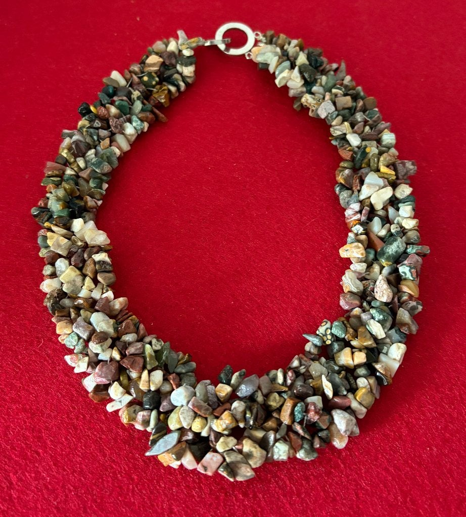 Collier Vintage en Pierre - Années 1980, Bijoux, Sacs & Beauté, Bijoux anciens, Enlèvement ou Envoi, Autres matériaux, Collier