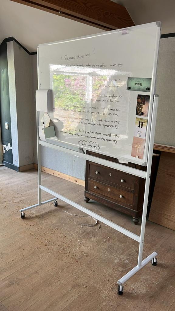Whiteboard 100 x 150 wit op wielen, Ophalen, Mobiel, Zo goed als nieuw, Whiteboard