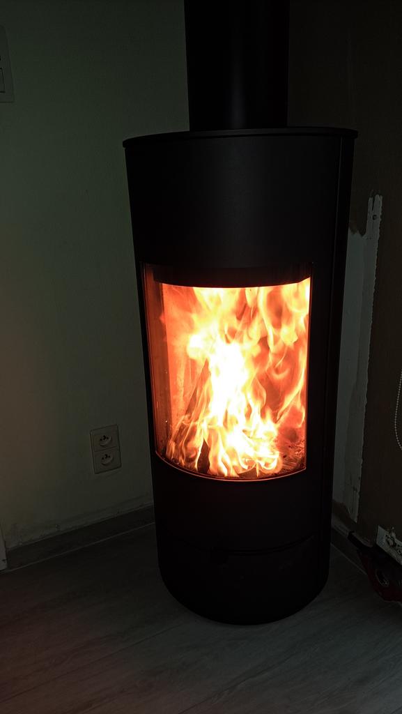 Houtkachel saey curved +hout, Huis en Inrichting, Kachels, Ophalen, Gebruikt