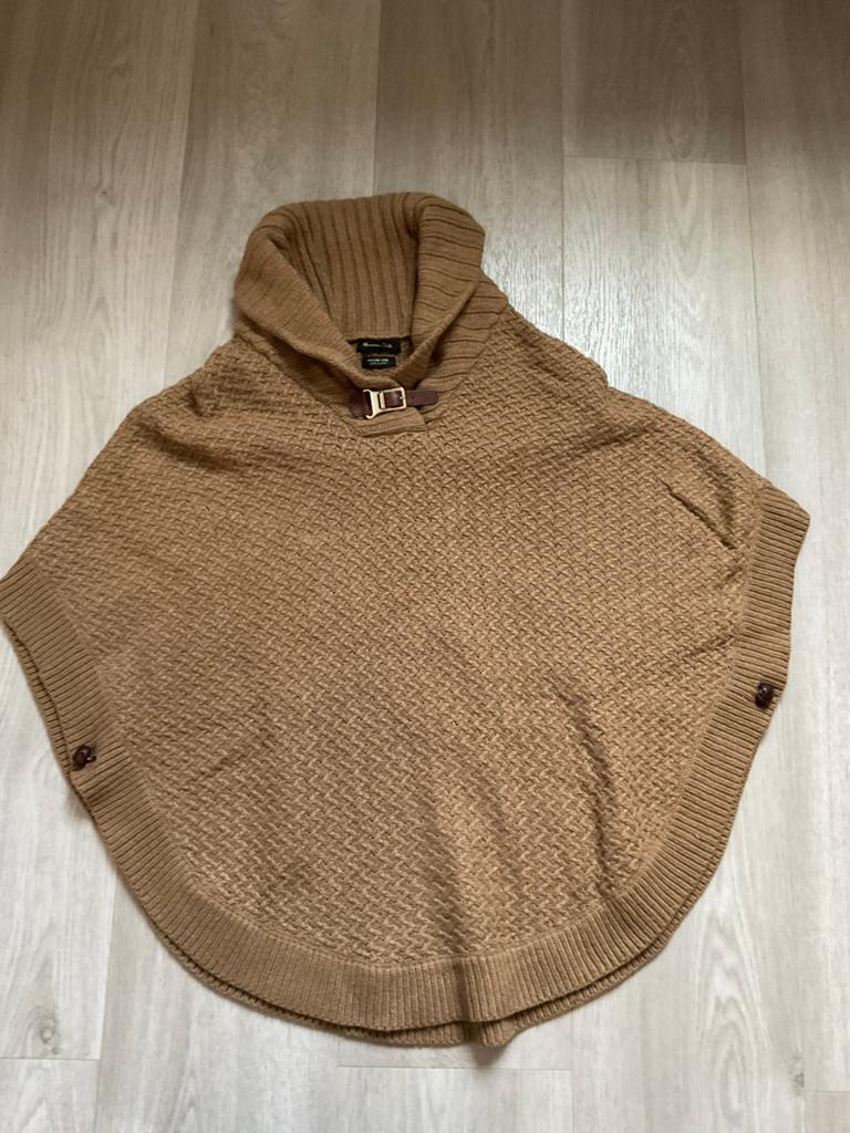 Beige poncho, Massimo Dutti, Ophalen of Verzenden, Zo goed als nieuw