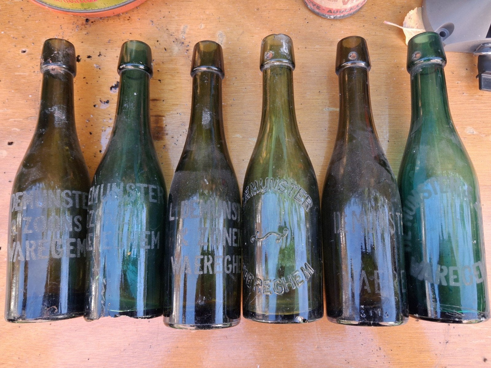 6 verschillende bierfles Demunster Waregem, Verzamelen, Ophalen of Verzenden