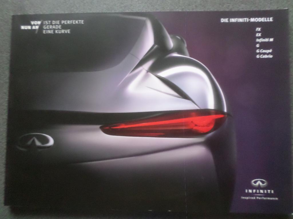 Infinity Nissan EX FX M G Brochure, Ophalen of Verzenden, Nissan